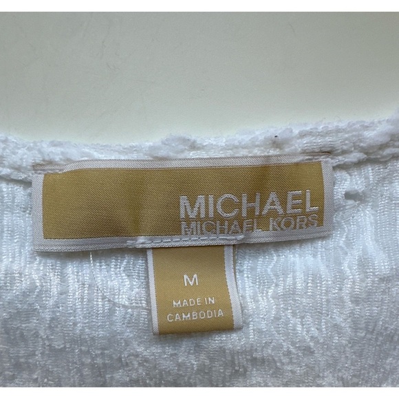 Michael Kors Lace Floral Semi Sheer Long Sleeve Blouse - Picture 9 of 14